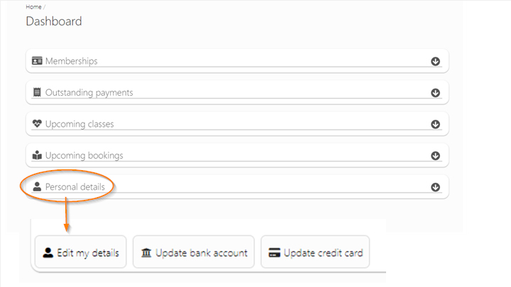 Personal details toggle